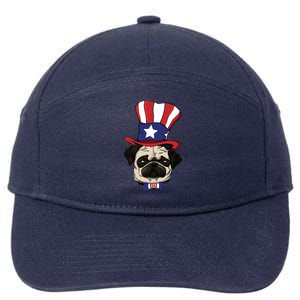 American Patriotic Pug 7-Panel Snapback Hat