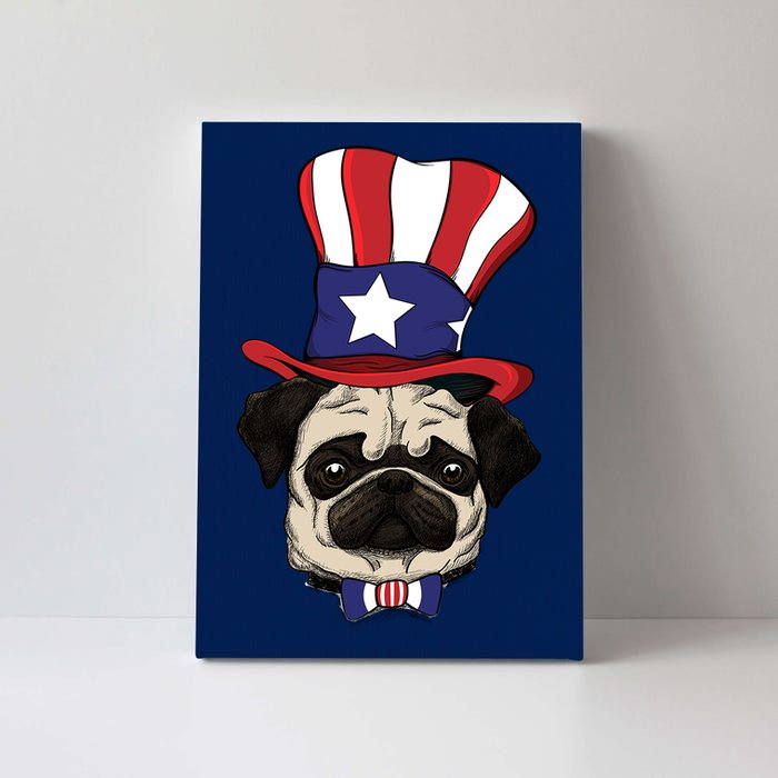 American Patriotic Pug Canvas