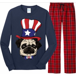 American Patriotic Pug Long Sleeve Pajama Set