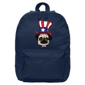 American Patriotic Pug 16 in Basic Backpack