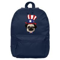 American Patriotic Pug 16 in Basic Backpack