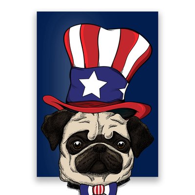 American Patriotic Pug Poster