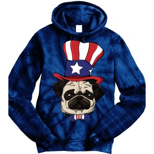 American Patriotic Pug Tie Dye Hoodie