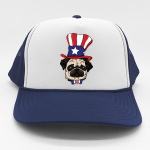 American Patriotic Pug Trucker Hat