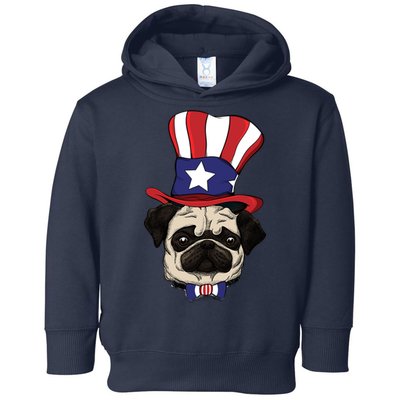 American Patriotic Pug Toddler Hoodie