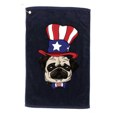 American Patriotic Pug Golf Towel