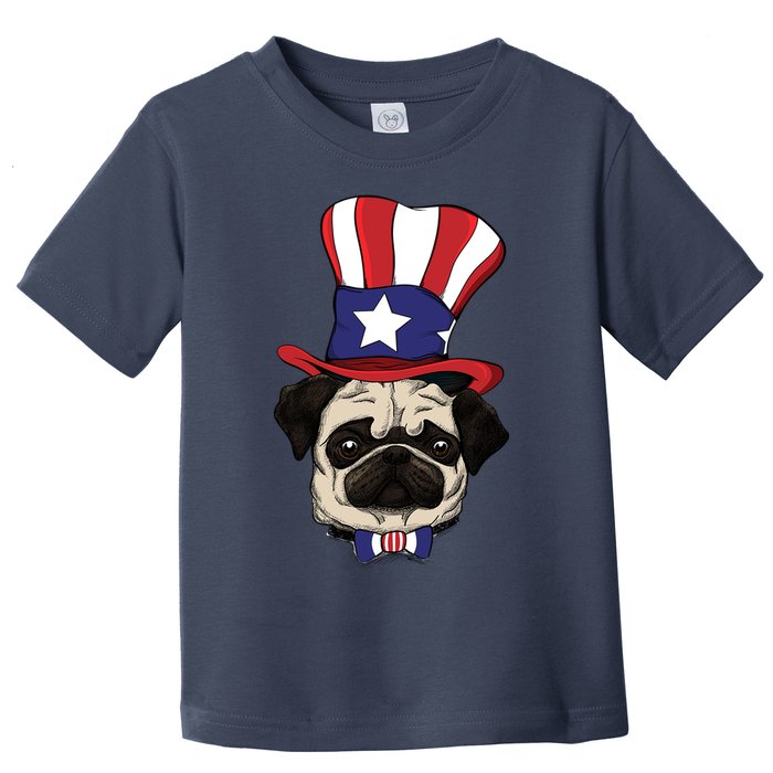 American Patriotic Pug Toddler T-Shirt