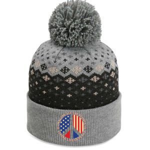 American Peace: People Living life In Peace The Baniff Cuffed Pom Beanie