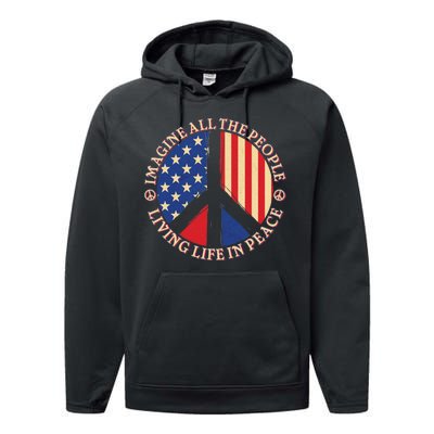 American Peace: People Living life In Peace Performance Fleece Hoodie