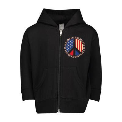 American Peace: People Living life In Peace Toddler Zip Fleece Hoodie