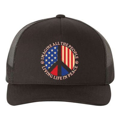 American Peace: People Living life In Peace Yupoong Adult 5-Panel Trucker Hat