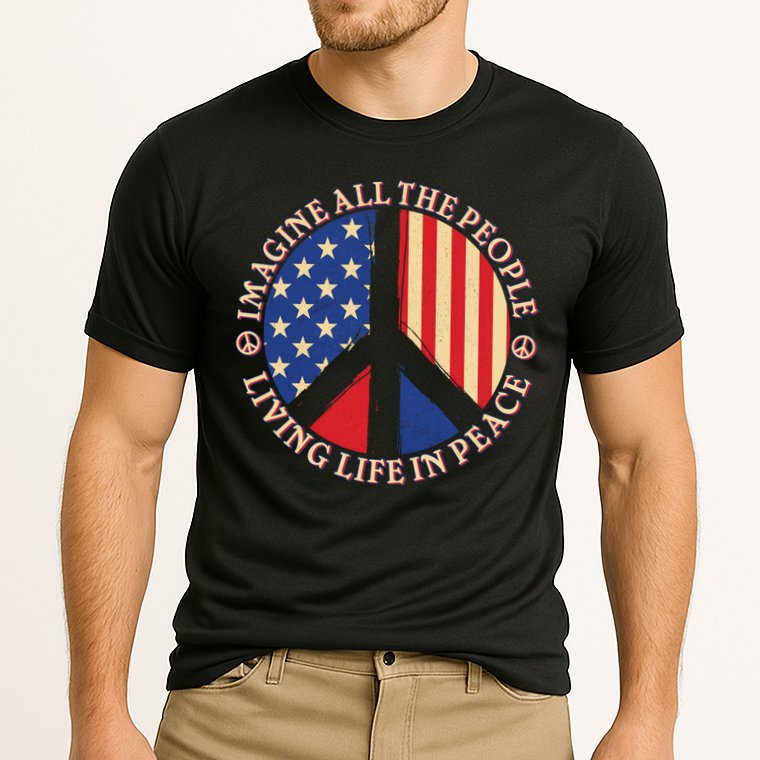 American Peace: People Living life In Peace Cooling Performance Crew T-Shirt