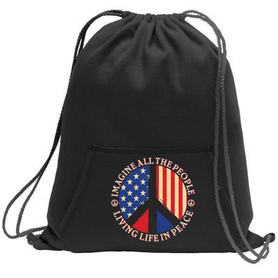 American Peace: People Living life In Peace Sweatshirt Cinch Pack Bag