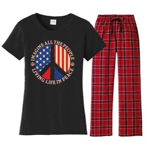 American Peace: People Living life In Peace Women's Flannel Pajama Set