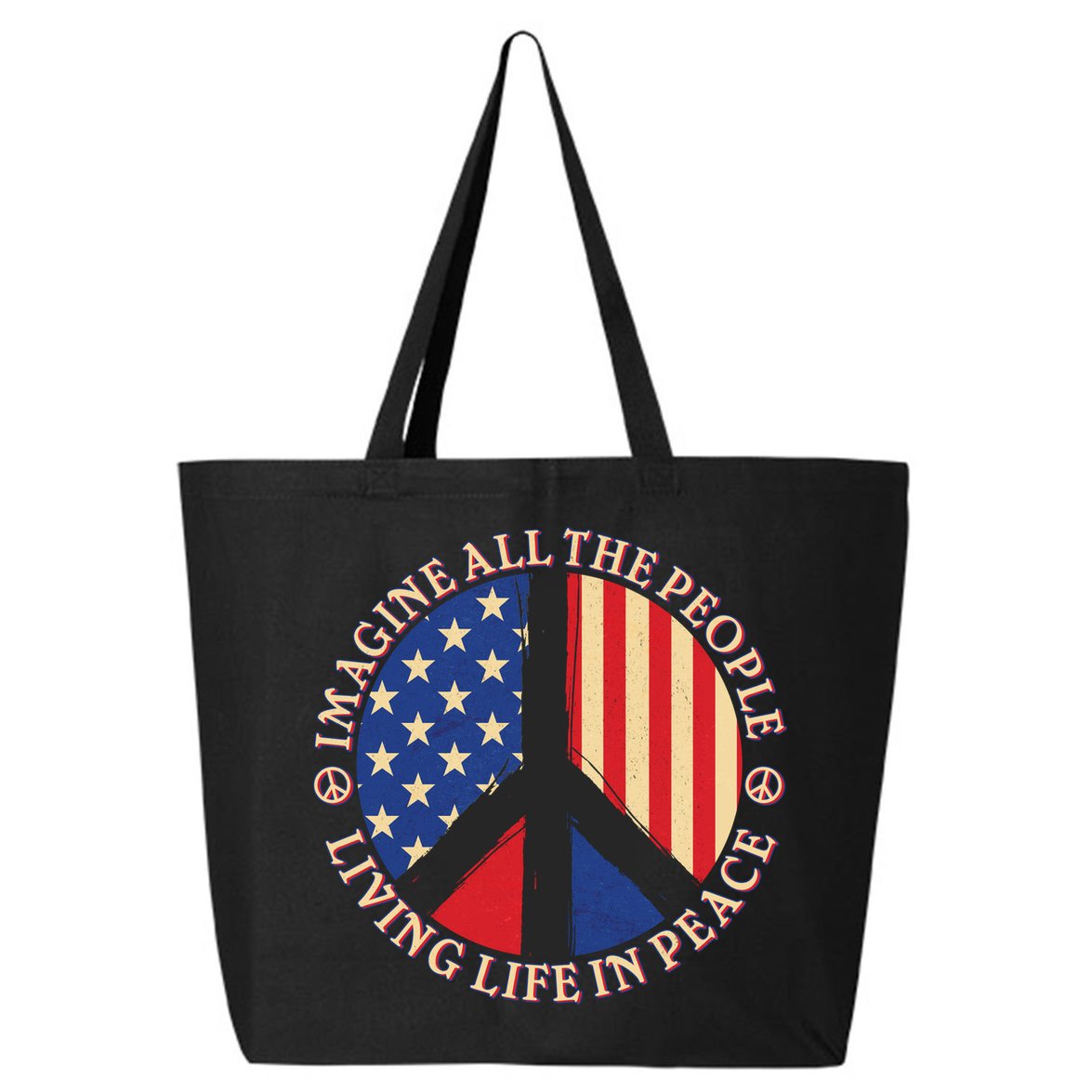 American Peace: People Living life In Peace 25L Jumbo Tote