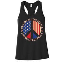 American Peace: People Living life In Peace Women's Racerback Tank