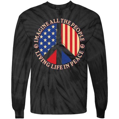 American Peace: People Living life In Peace Tie-Dye Long Sleeve Shirt