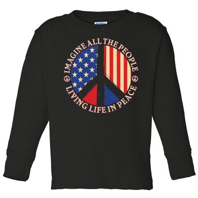 American Peace: People Living life In Peace Toddler Long Sleeve Shirt