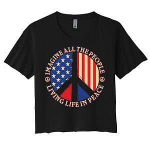 American Peace: People Living life In Peace Women's Crop Top Tee