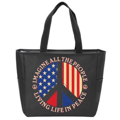 American Peace: People Living life In Peace Zip Tote Bag