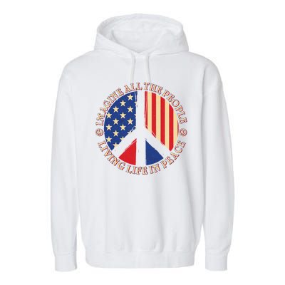 American Peace: People Living life In Peace Garment-Dyed Fleece Hoodie