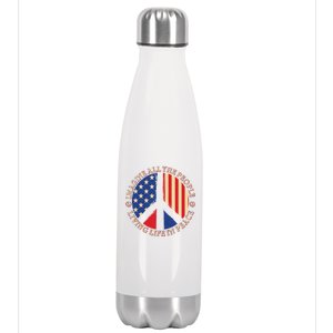 American Peace: People Living life In Peace Stainless Steel Insulated Water Bottle