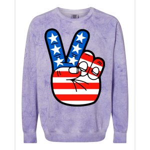 American Peace Sign Flag Colorblast Crewneck Sweatshirt