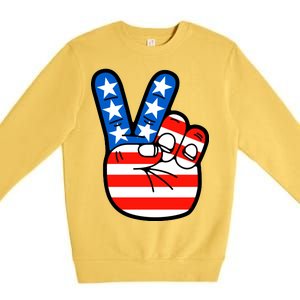 American Peace Sign Flag Premium Crewneck Sweatshirt