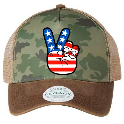 American Peace Sign Flag Legacy Tie Dye Trucker Hat