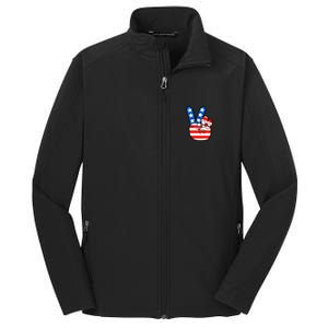 American Peace Sign Flag Core Soft Shell Jacket