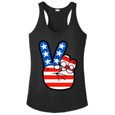 American Peace Sign Flag Ladies PosiCharge Competitor Racerback Tank