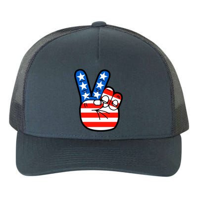 American Peace Sign Flag Yupoong Adult 5-Panel Trucker Hat