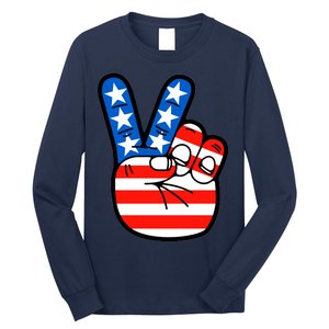 American Peace Sign Flag Long Sleeve Shirt