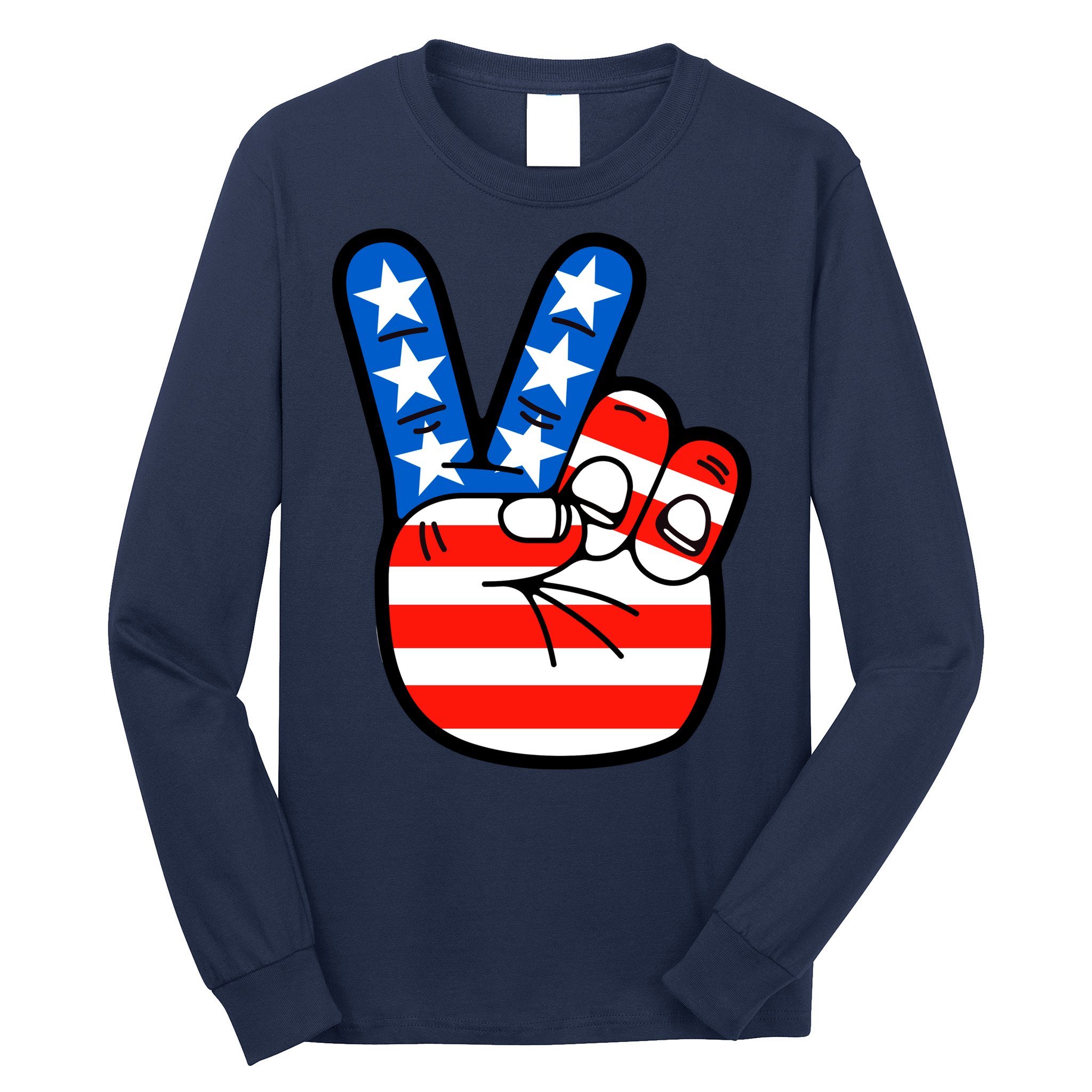 American Peace Sign Flag Long Sleeve Shirt