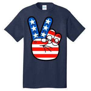 American Peace Sign Flag Tall T-Shirt