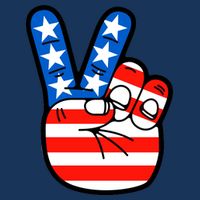 American Peace Sign Flag Flatbill Hat