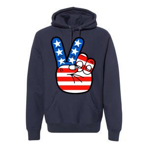 American Peace Sign Flag Premium Hoodie