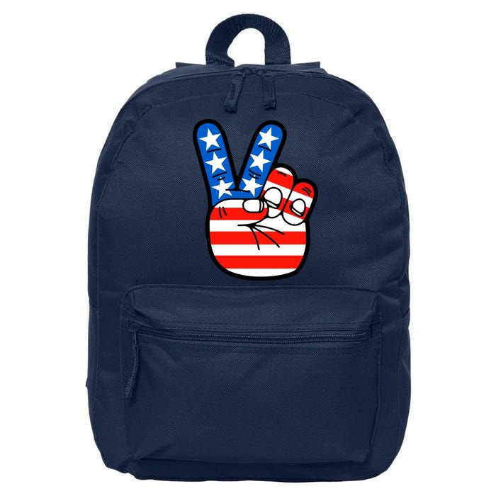 American Peace Sign Flag 16 in Basic Backpack