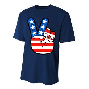 American Peace Sign Flag Performance Sprint T-Shirt