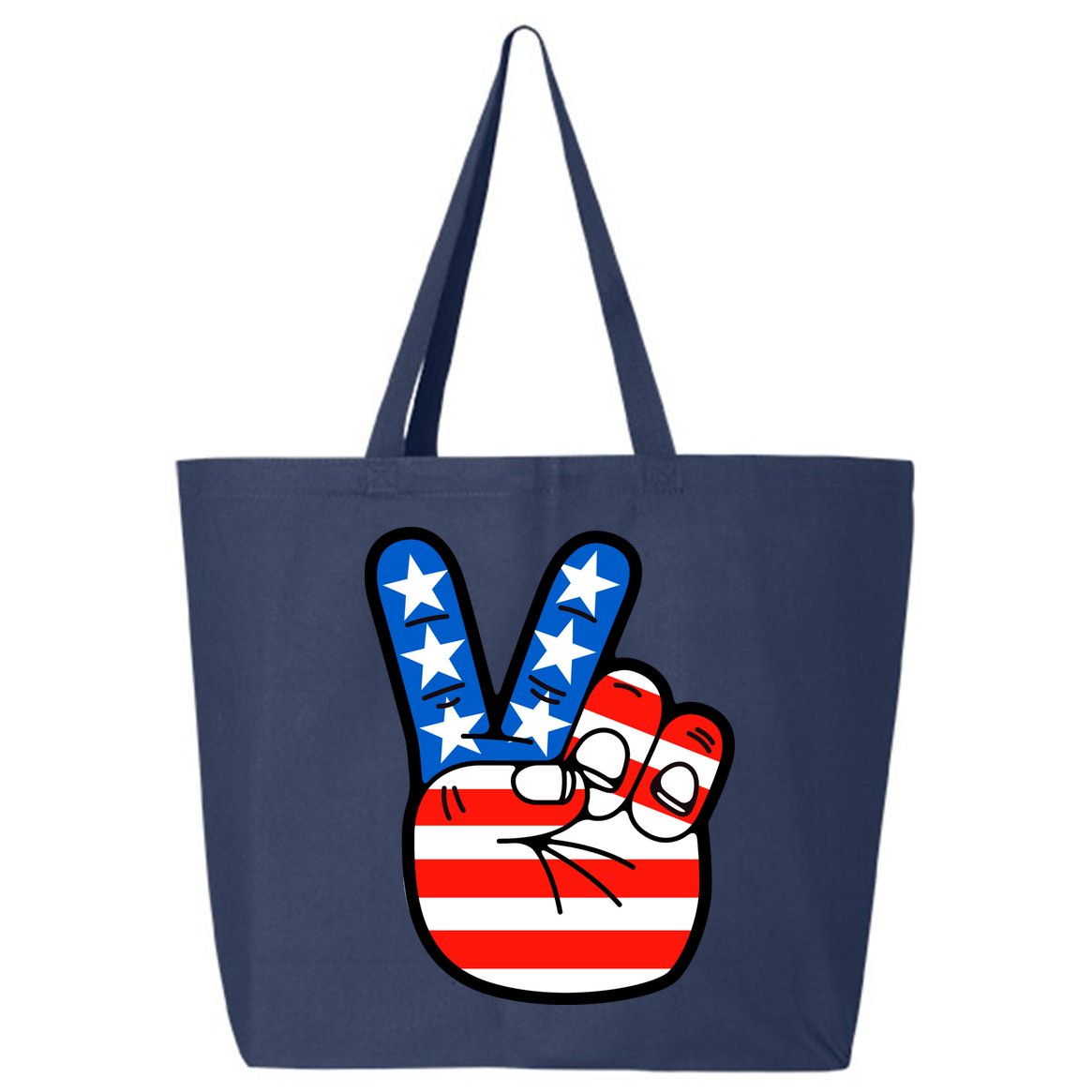 American Peace Sign Flag 25L Jumbo Tote