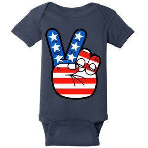 American Peace Sign Flag Baby Bodysuit