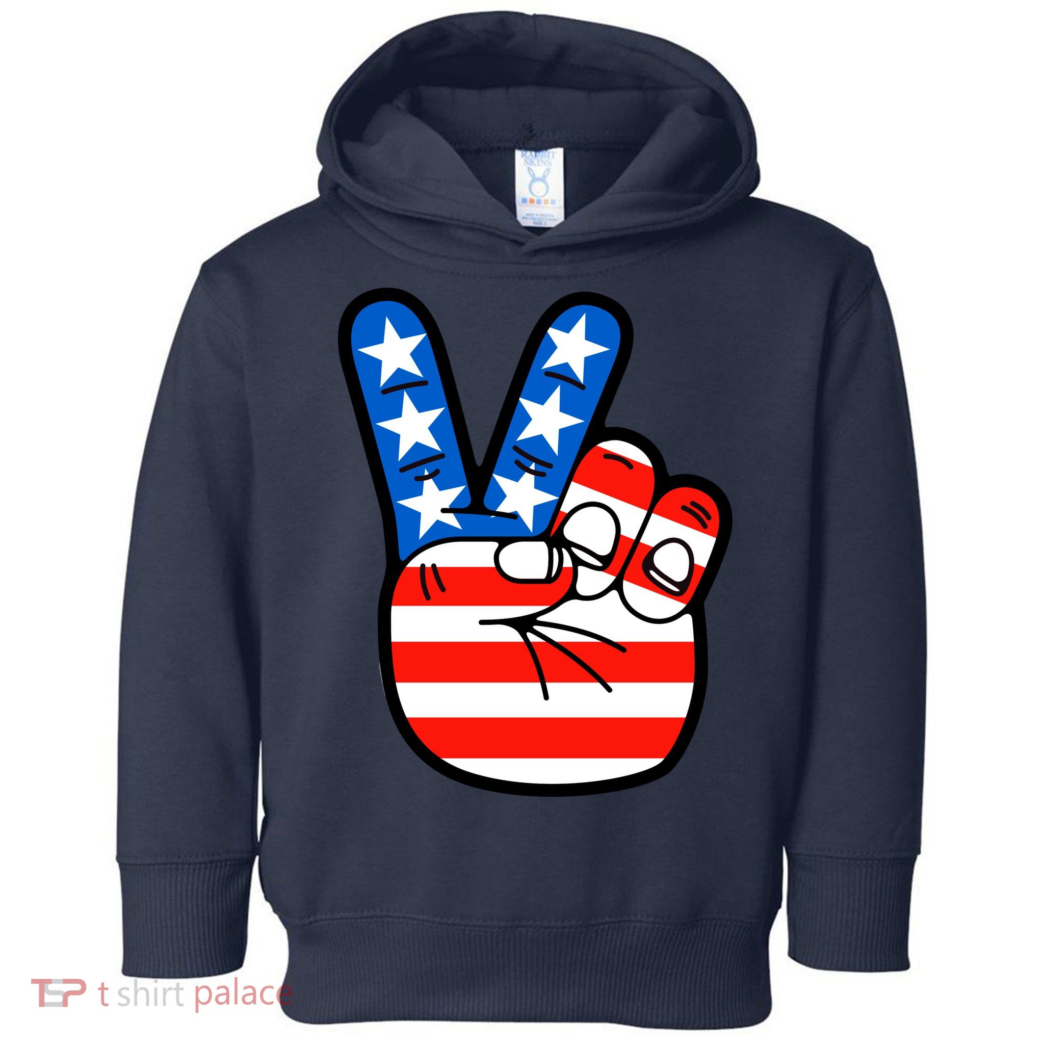 American Peace Sign Flag Toddler Hoodie