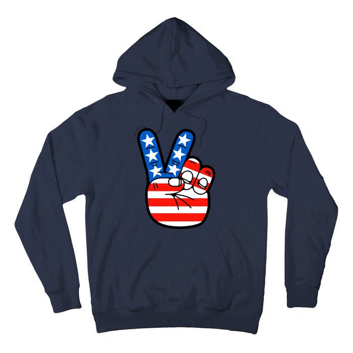 American Peace Sign Flag Tall Hoodie