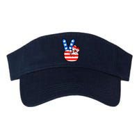 American Peace Sign Flag Valucap Bio-Washed Visor