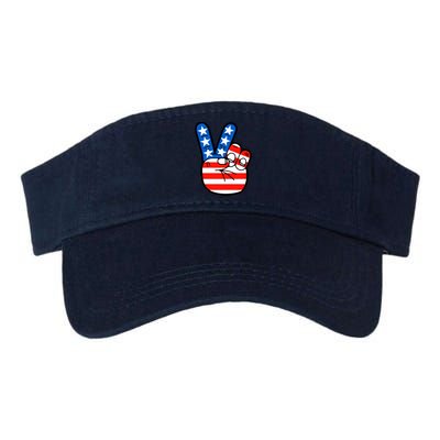 American Peace Sign Flag Valucap Bio-Washed Visor