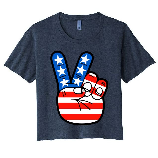 American Peace Sign Flag Crop Top