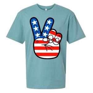 American Peace Sign Flag Sueded Cloud Jersey T-Shirt