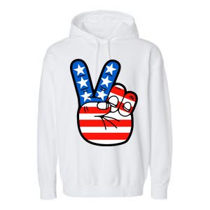 American Peace Sign Flag Garment-Dyed Fleece Hoodie