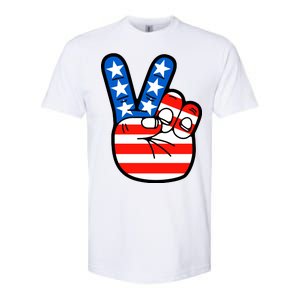 American Peace Sign Flag Softstyle CVC T-Shirt