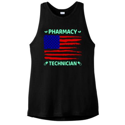 American Pharmacy Technician Ladies PosiCharge Tri-Blend Wicking Tank